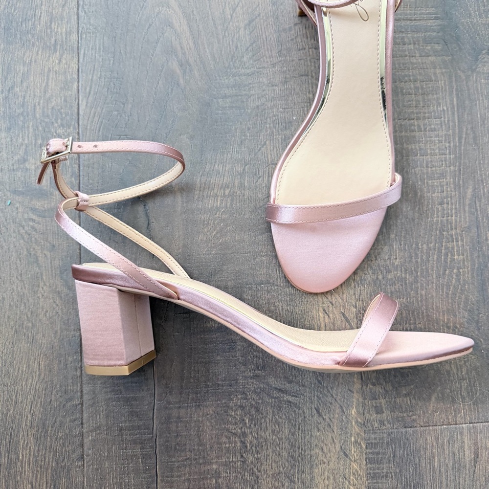 NEW Jewel By Badgley Mischka Danni II Heels | Blush Satin | Size: 8 - Picture 7 of 9